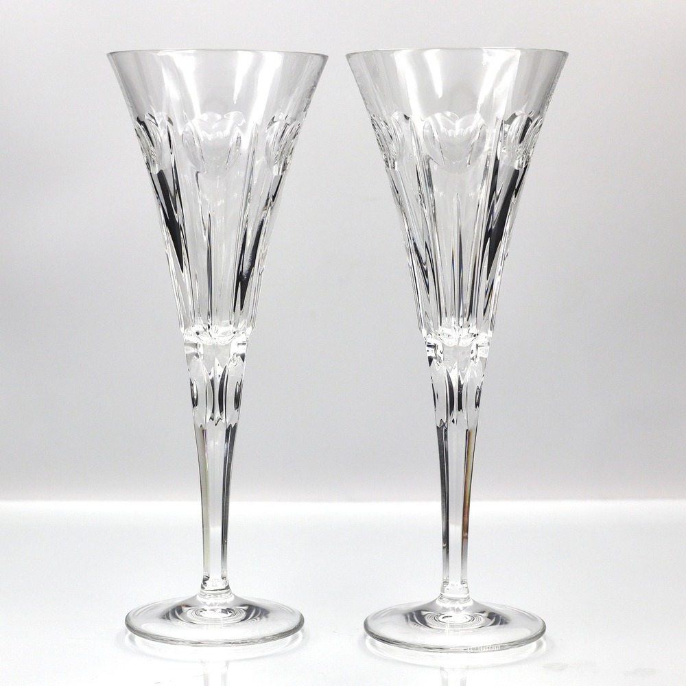 Waterford Crystal Millennium Collection Love Toasting Champagne Flutes 9.25 Pair - Picture 2 of 10